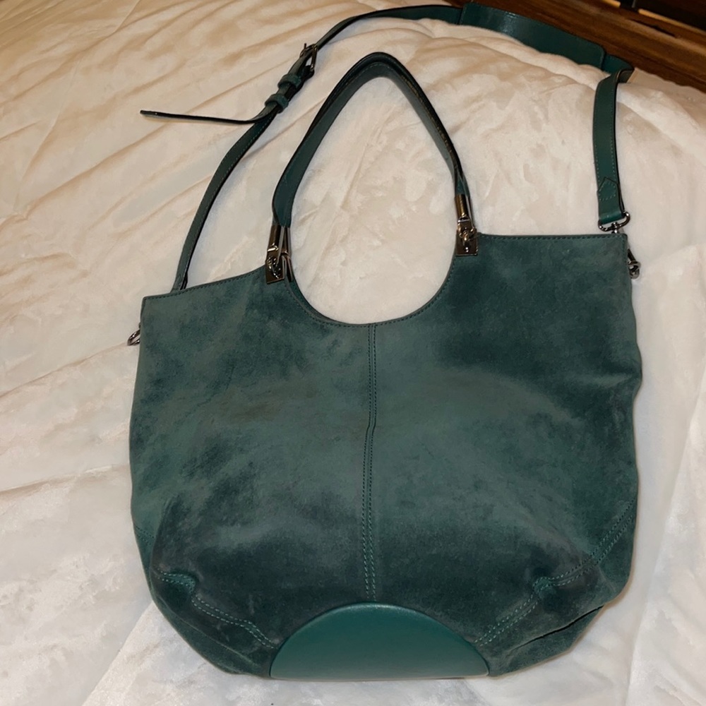 Elizabeth and James suede emerald green hobo- from original designer
